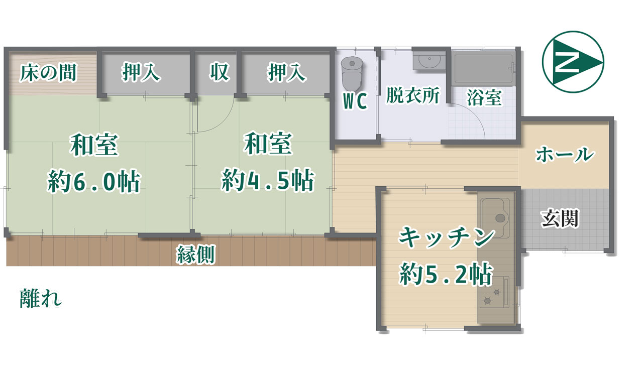 吉野郡野迫川村大字北今西：離れ間取図