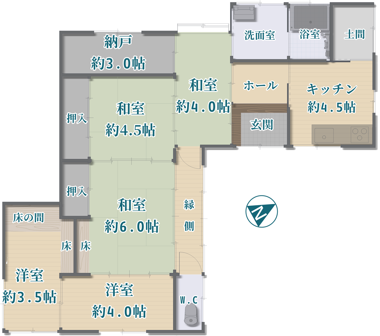 宇陀市室生三本松：間取図