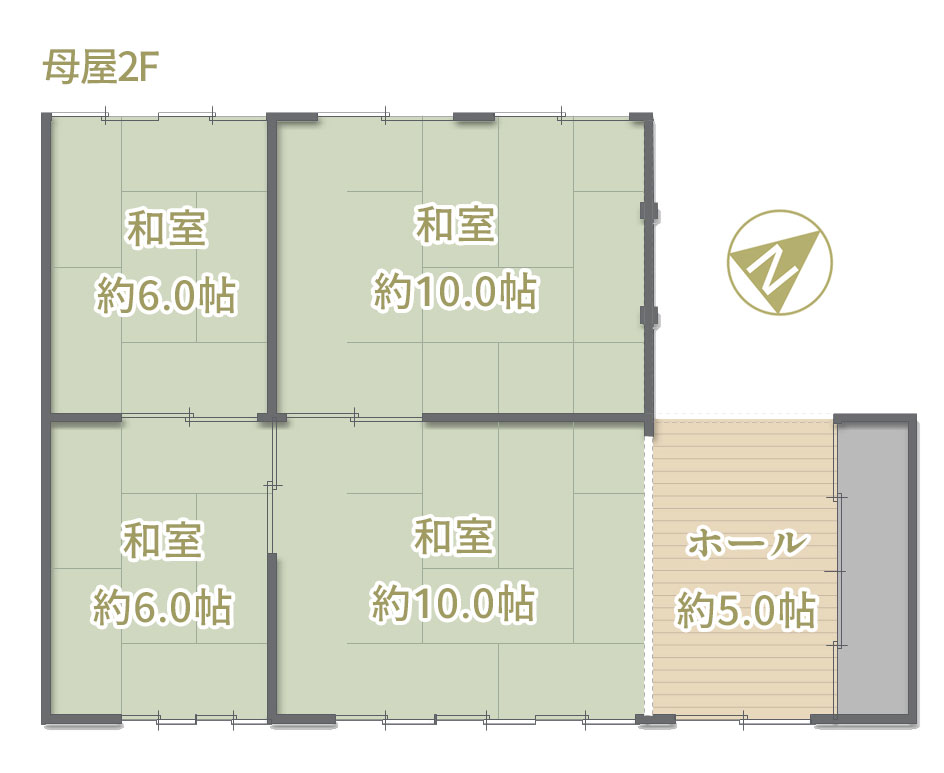 奈良県山辺郡山添村岩屋：母屋２階間取り図