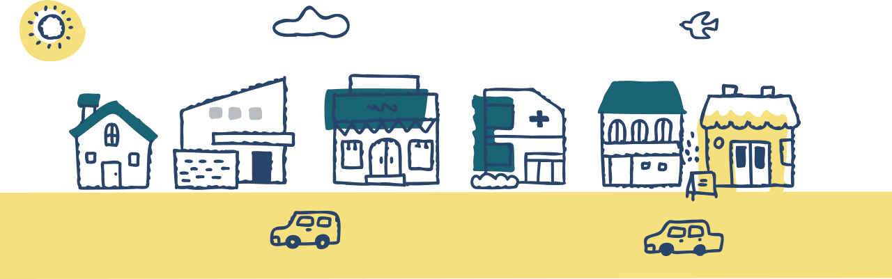 宇陀市榛原元萩原：店舗やお家のイラスト