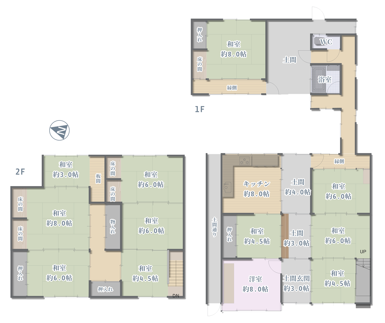 宇陀市大宇陀万六：間取図