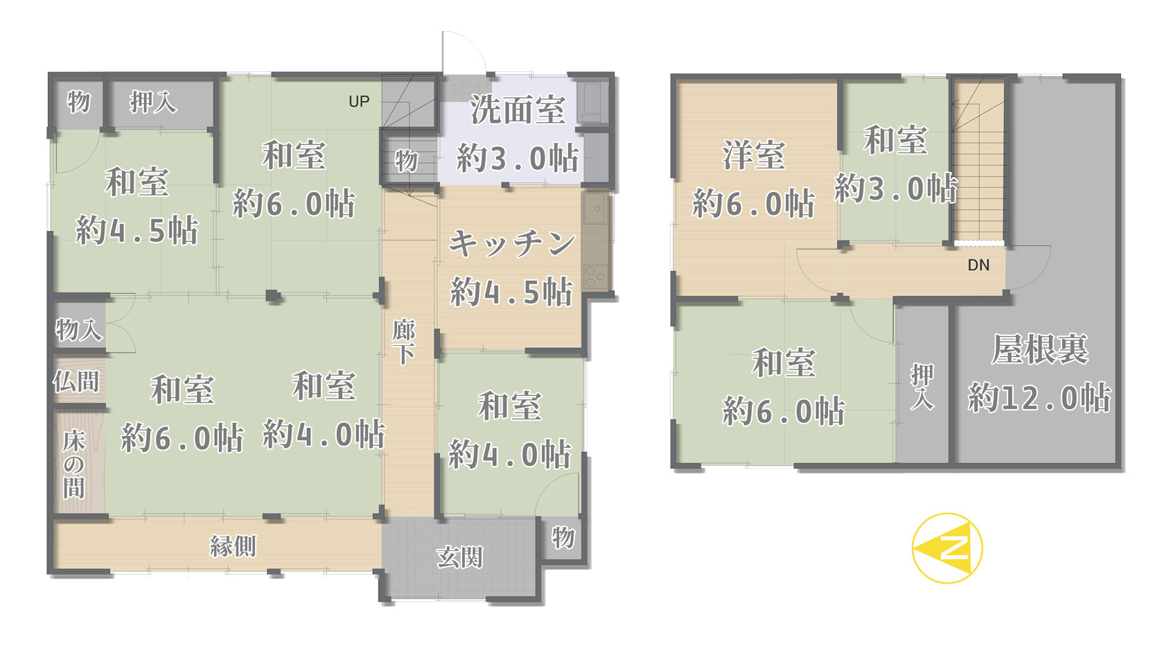 奈良県桜井市大字初瀬：間取図全体